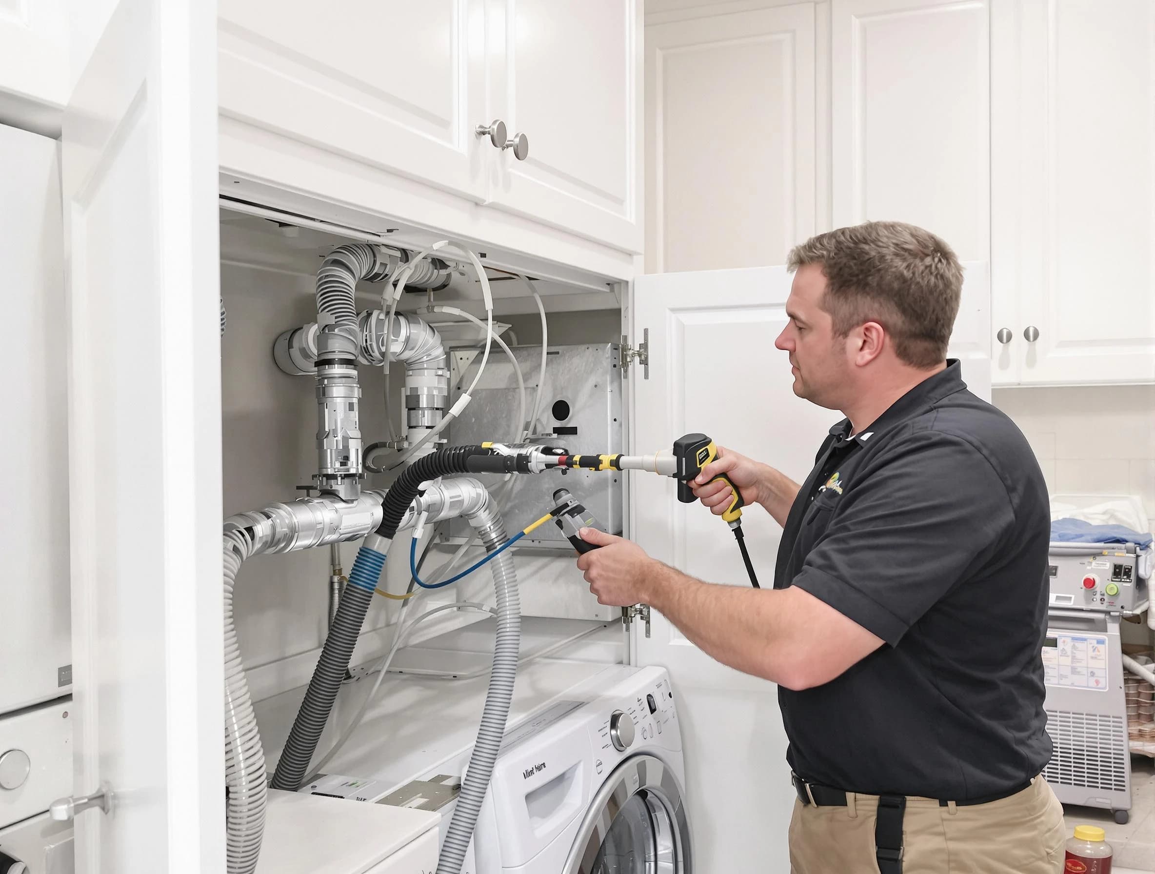 Mesa Dryer Vent Cleaning professional removing severe blockage from a clogged dryer vent in Mesa