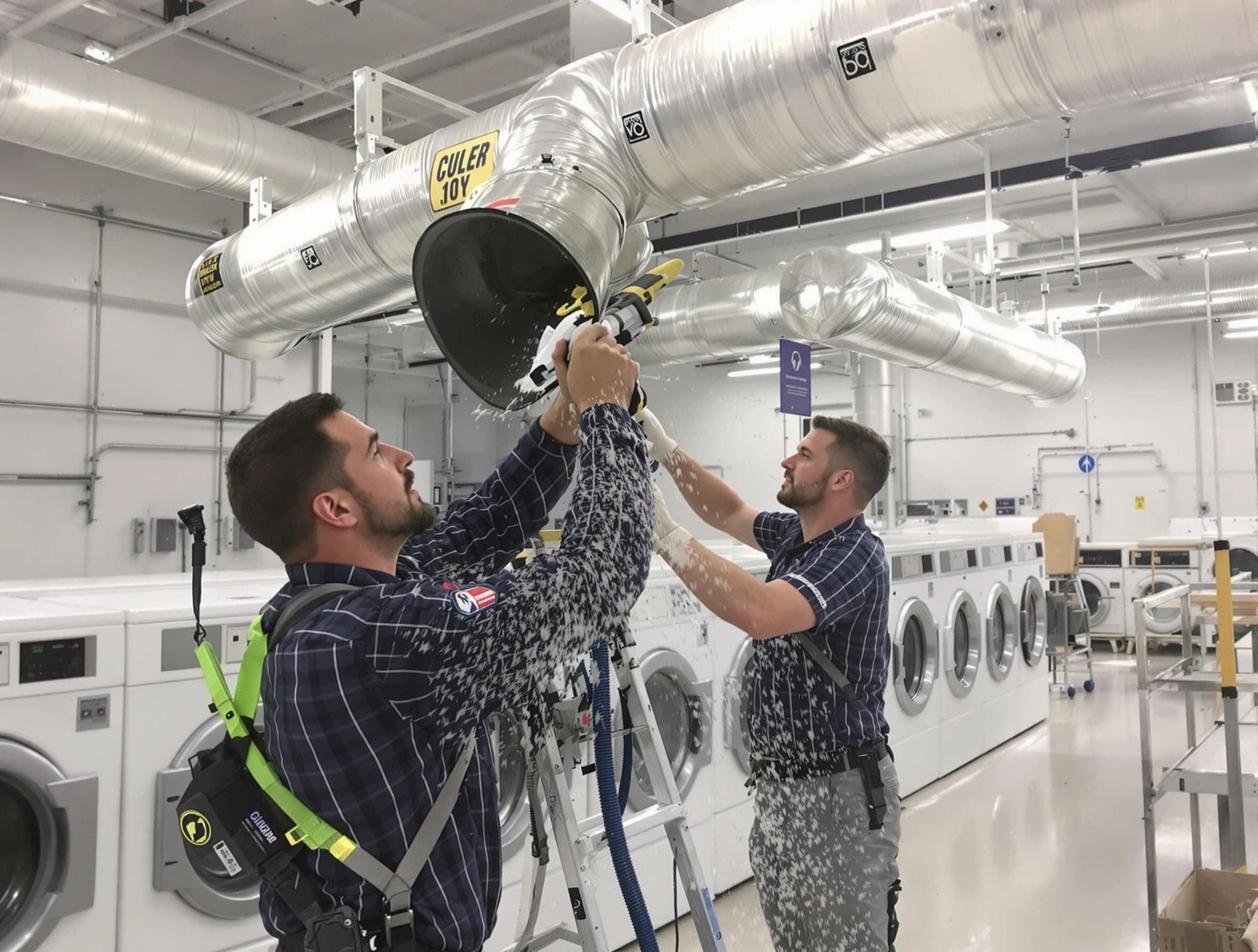 Mesa Dryer Vent Cleaning team performing large-scale commercial dryer vent cleaning in Mesa