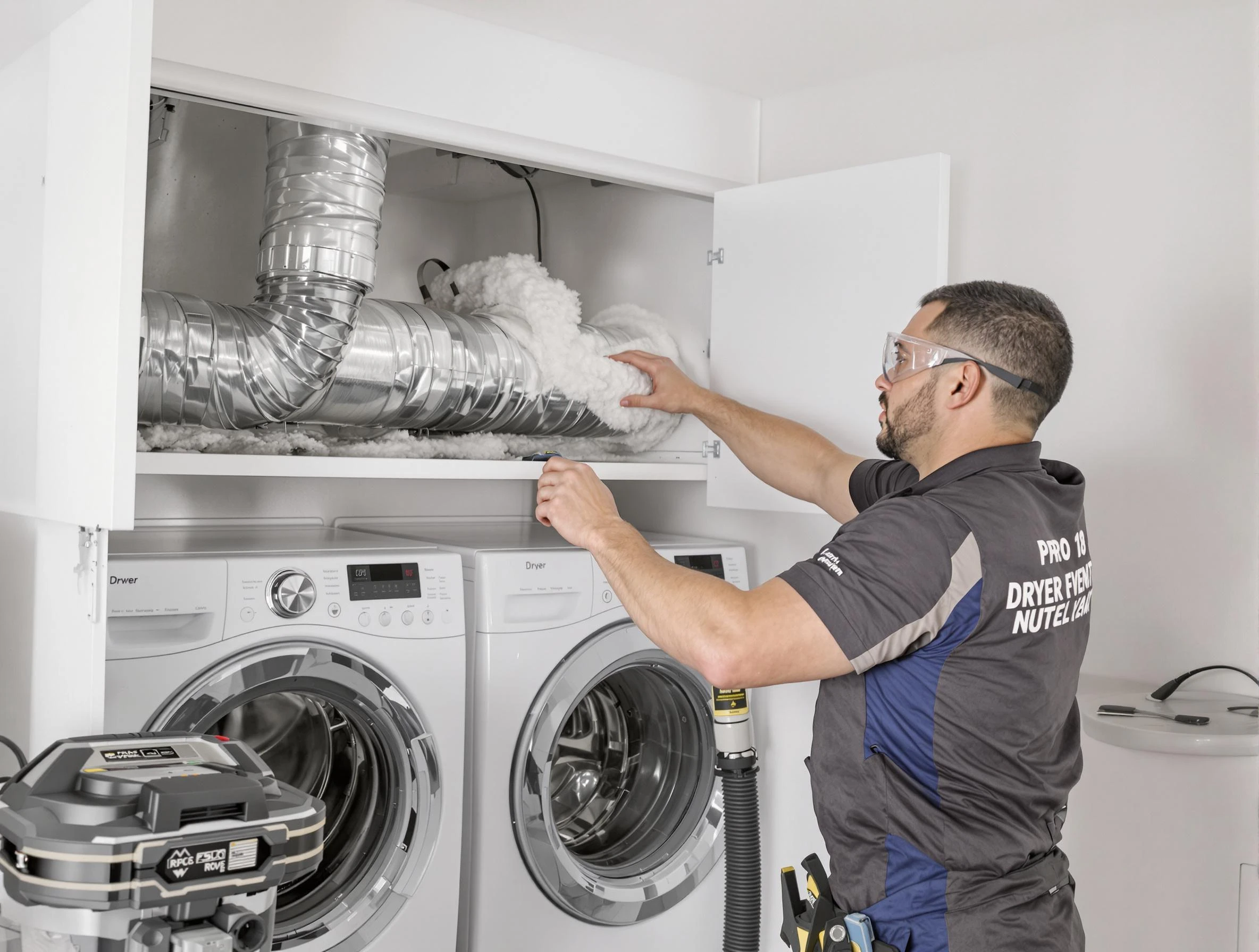 Mesa Dryer Vent Cleaning certified technician performing specialized gas dryer vent cleaning in Mesa