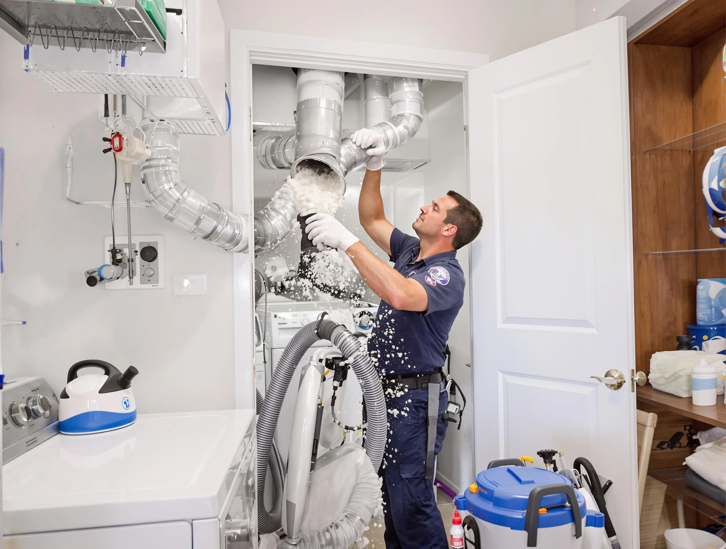 Mesa Dryer Vent Cleaning technician delivering thorough residential dryer vent cleaning service in Mesa